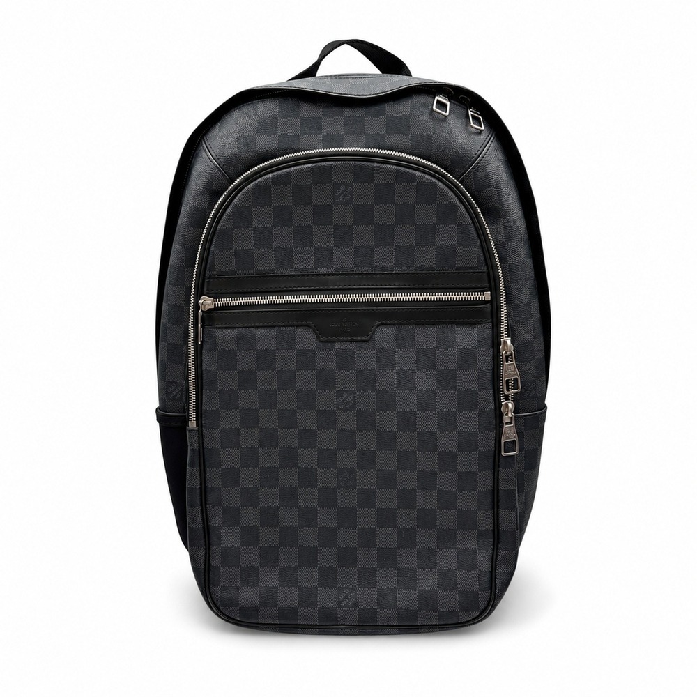 Louis‎ Vuitton Michael Backpack Damier Graphite Black Grey Laptop Bag RI3099